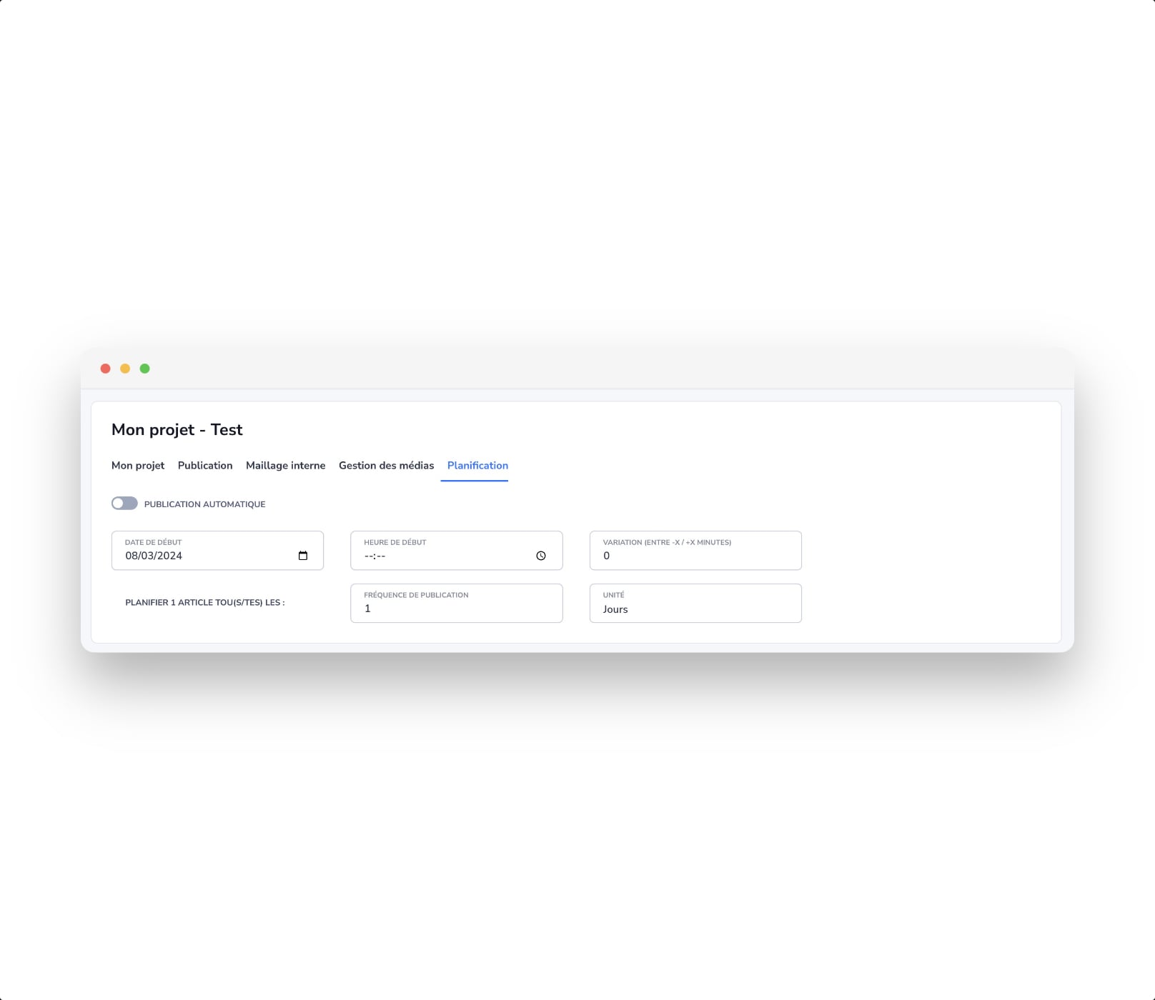 planification des articles produits par l'IA Skoatch