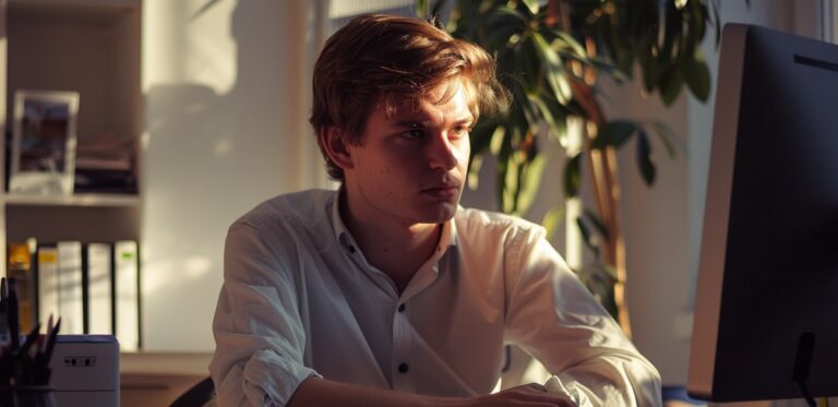 Internaute réfléchit à son intention de recherche