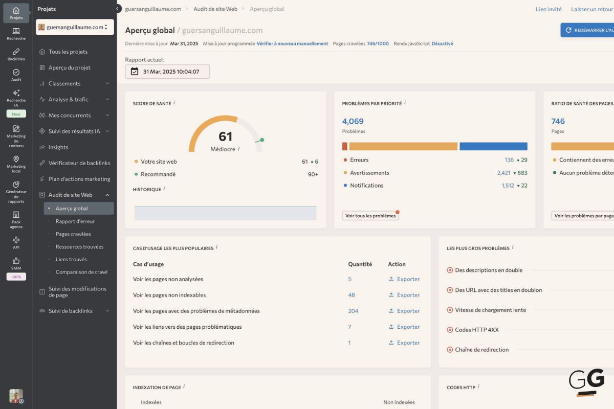 2. SE Ranking : une plateforme complète pour piloter votre stratégie SEO