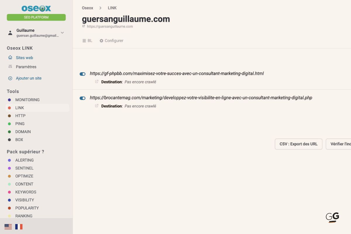 Oseox Link : ne perdez plus jamais un backlink sans le savoir