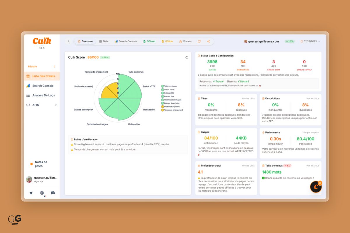 Un audit technique complet en quelques minutes, montre en main