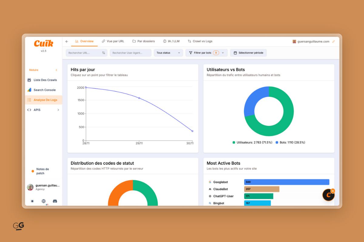analyse de log SEO avec Cuik
