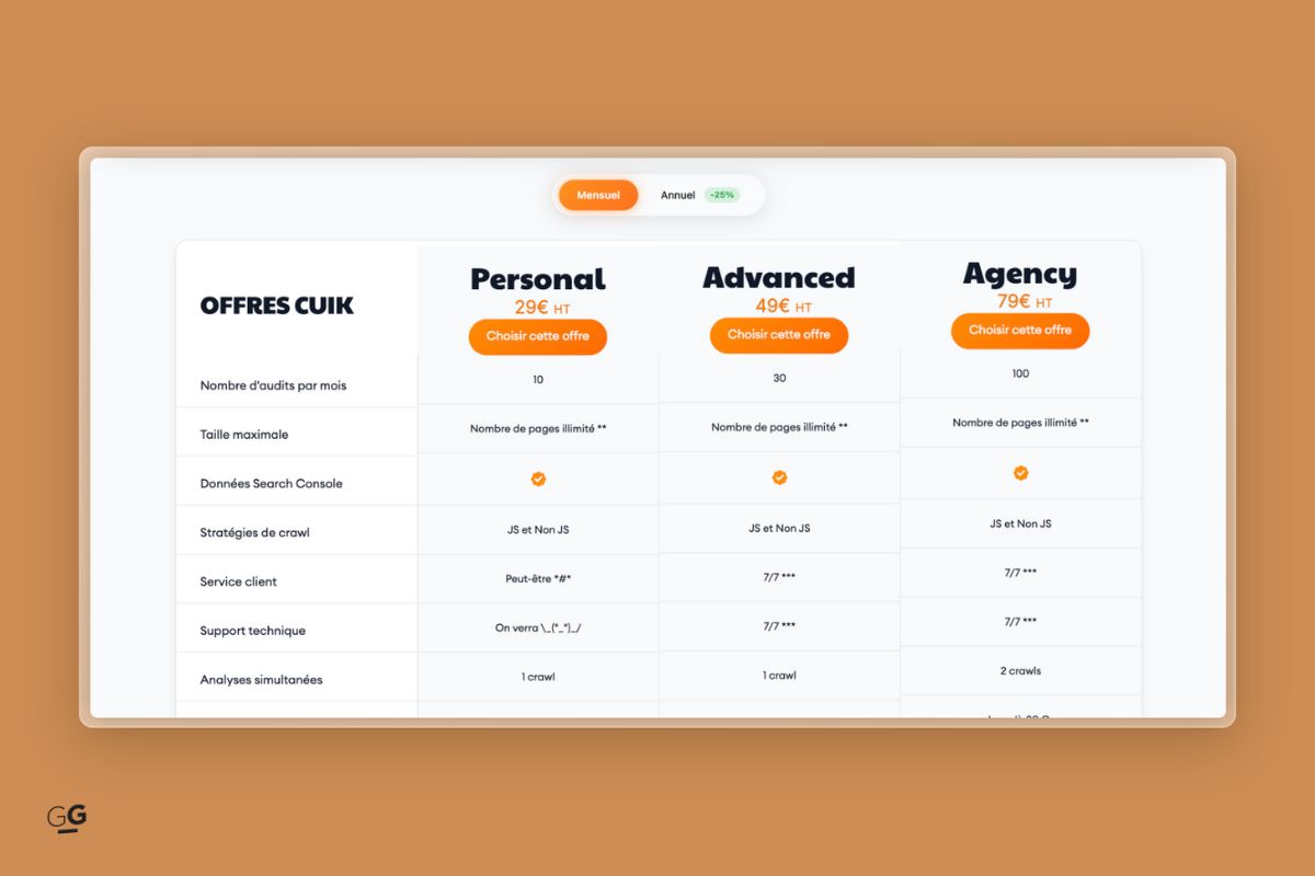tarifs de l'outil d'audit SEO Cuik.jpg