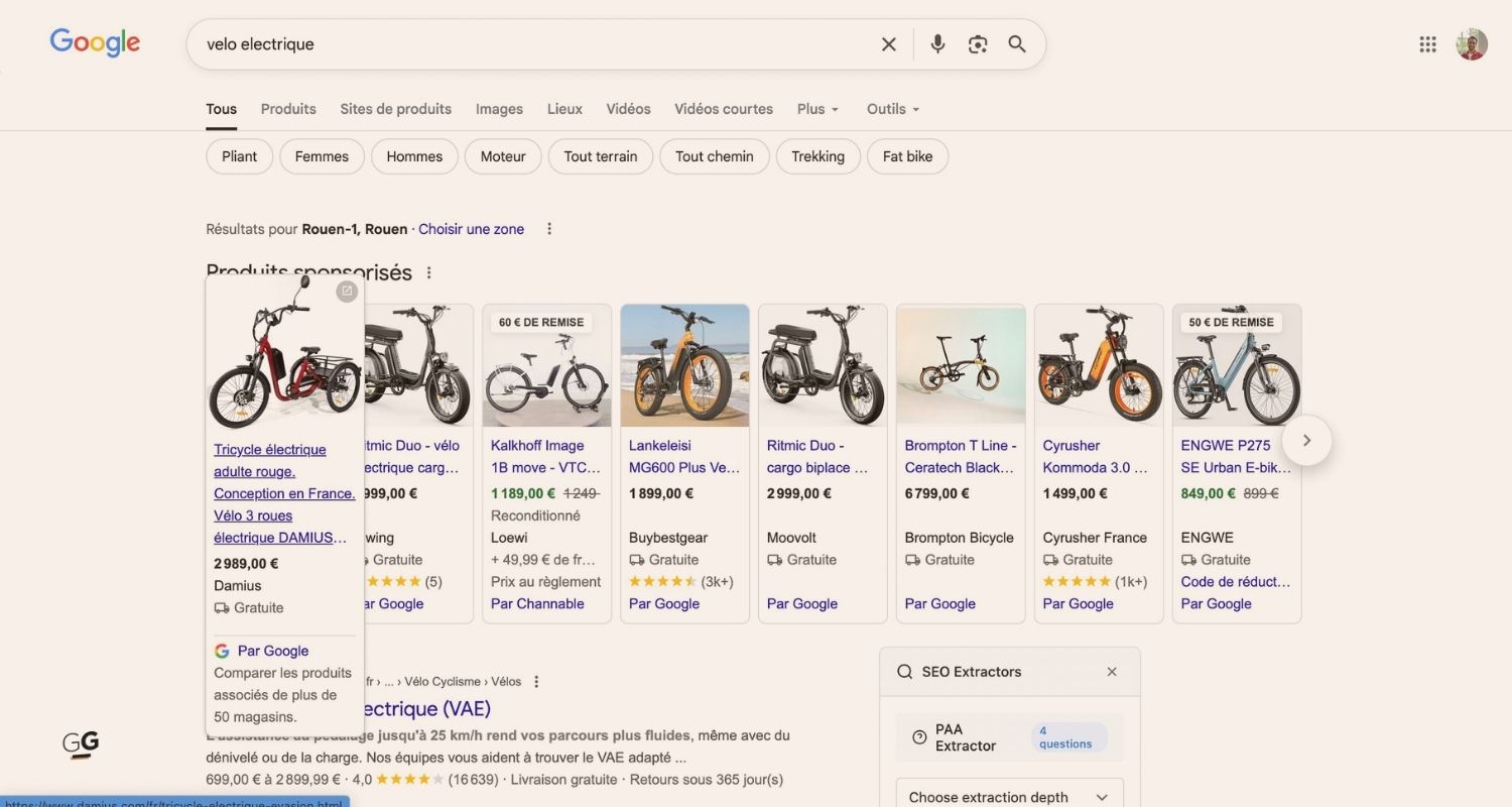 Annonce Google Shopping optimisée