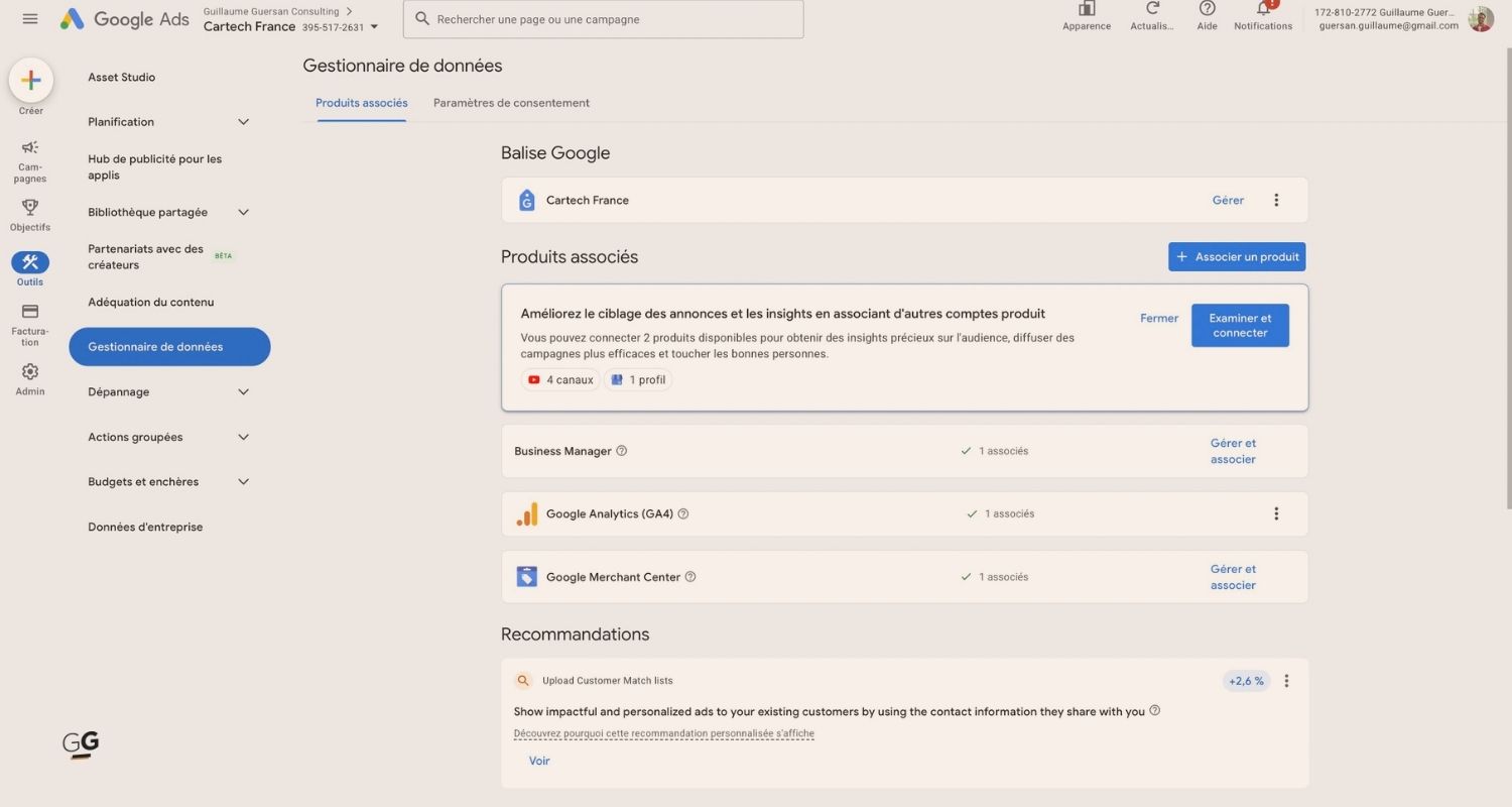 Associer Google Merchant Center à Google Ads