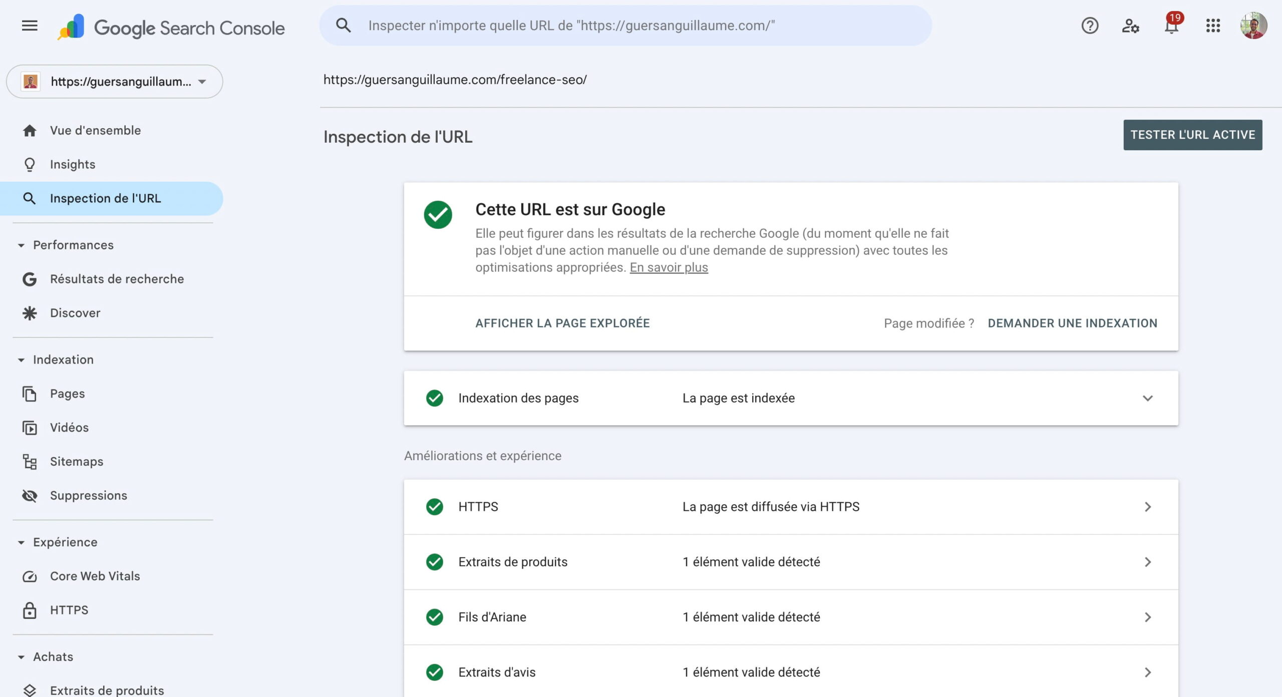 Vérifie avec la Google Search Console
