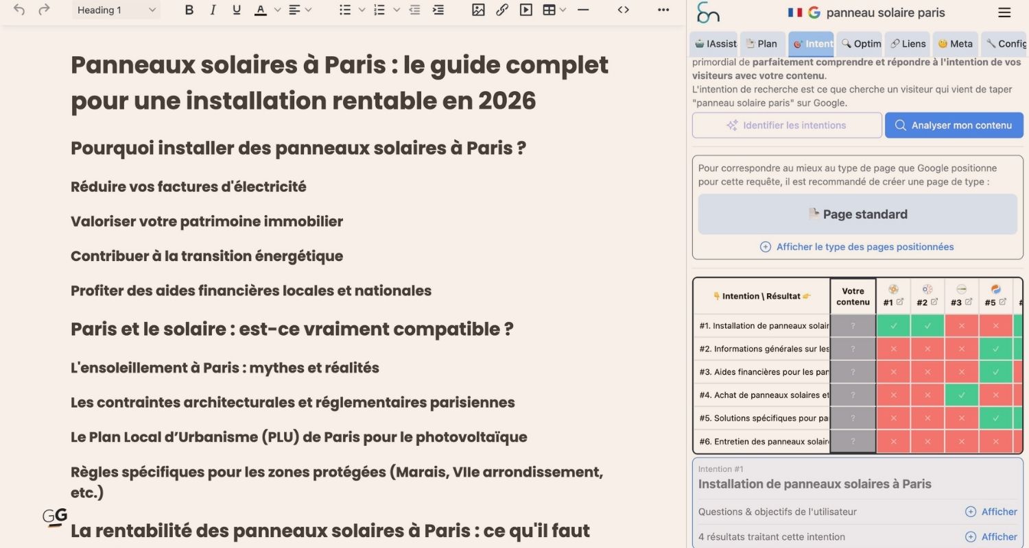 Génération de plan et analyse des intentions de recherche