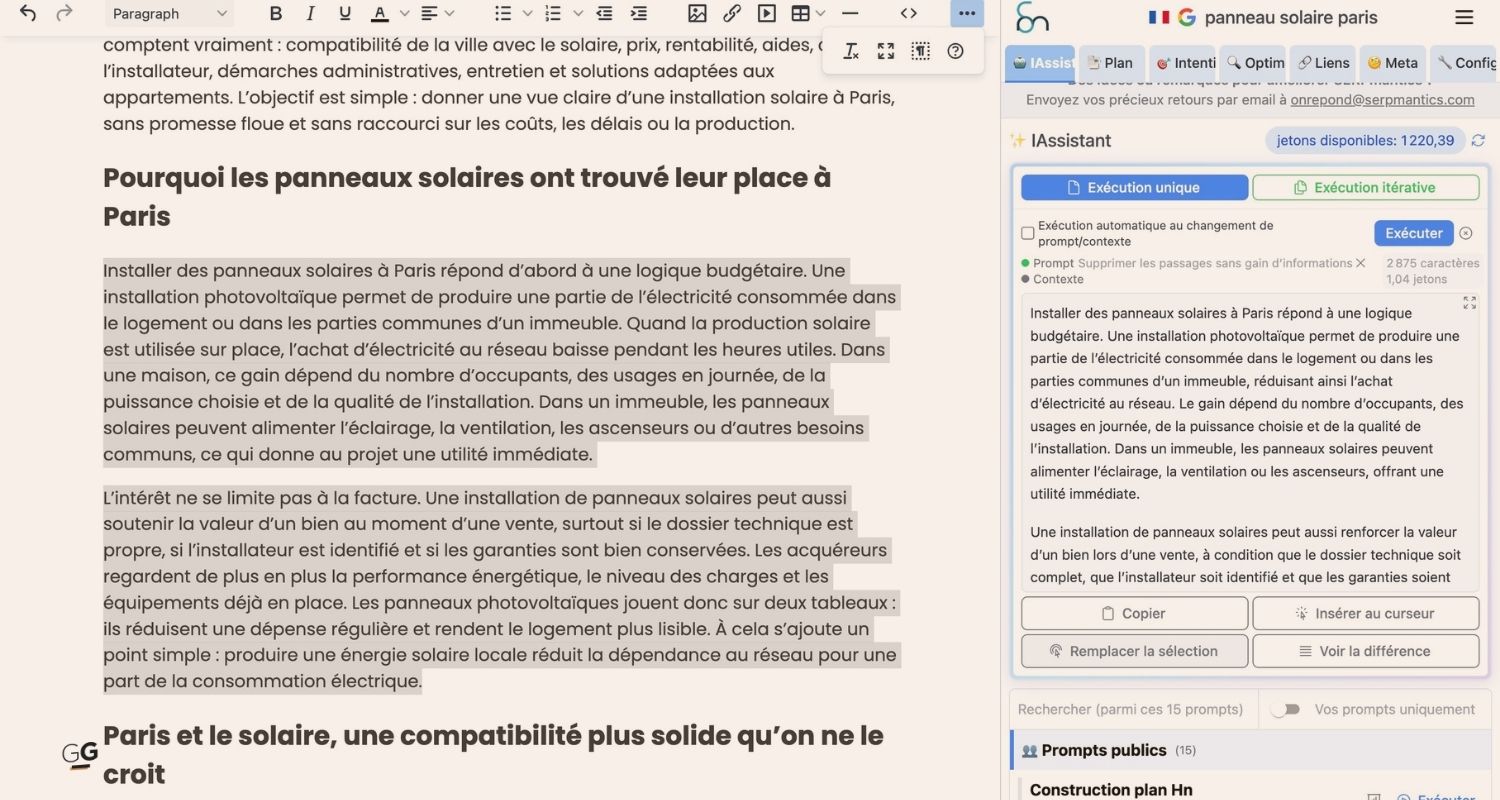 L’IA intégrée : rédaction, réécriture et optimisation automatique