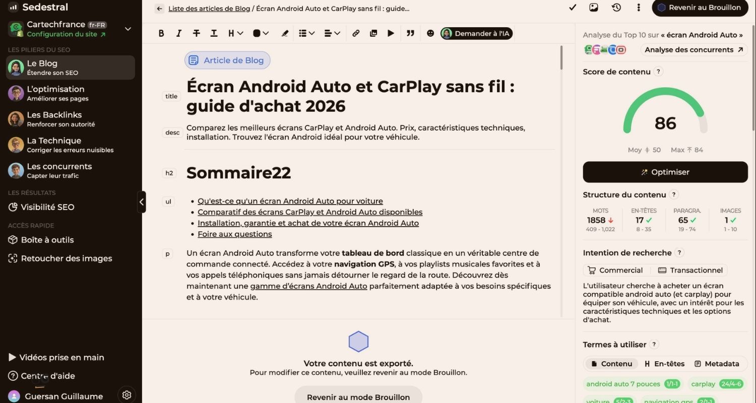La rédaction et l’optimisation de contenu automatisées