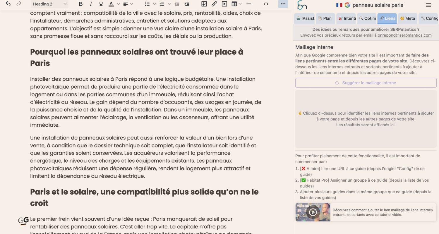 Meta, maillage interne et intégration dans un workflow SEO