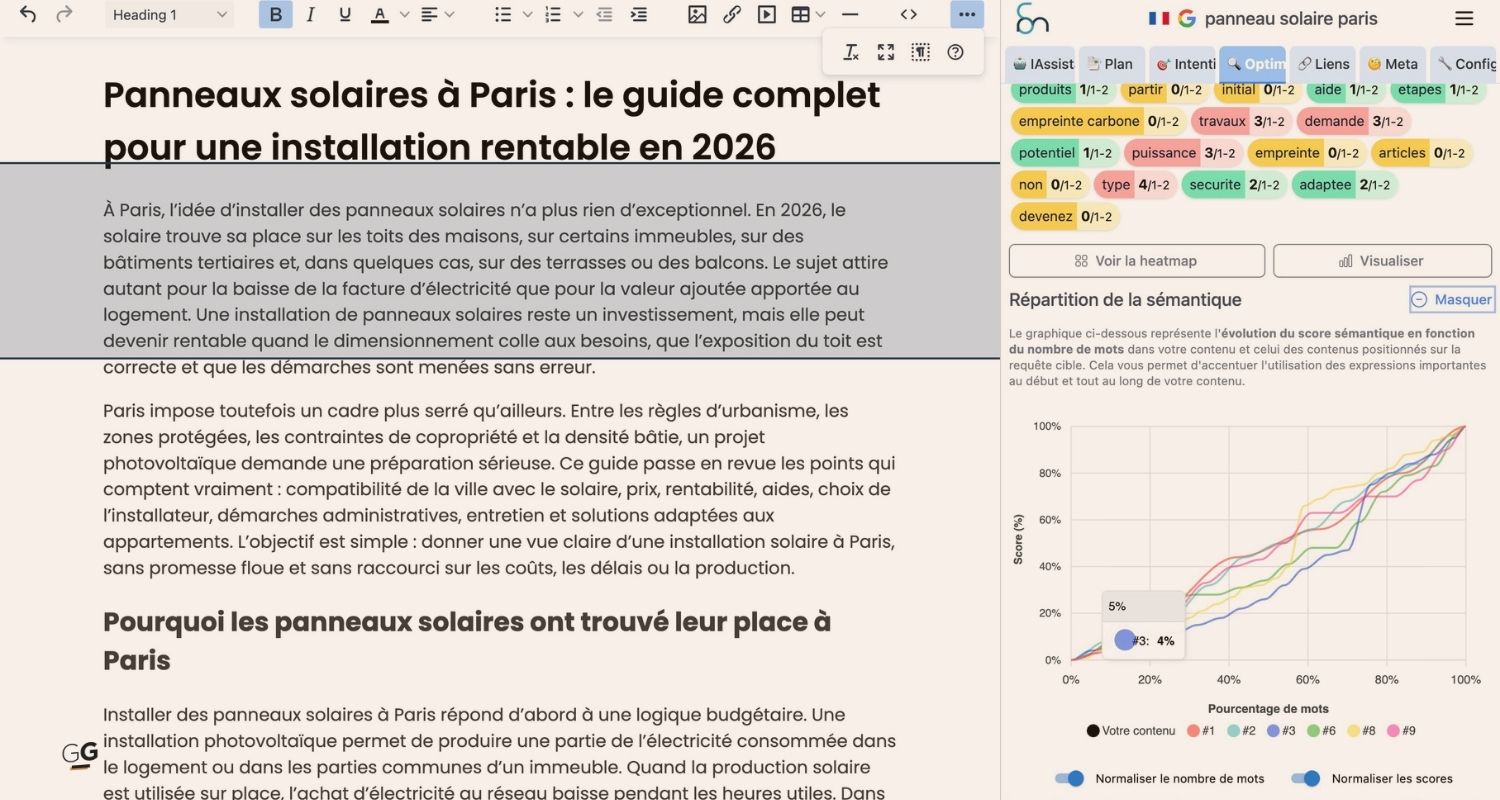 Optimisation sémantique : cœur de l’outil et fonctionnalités avancées