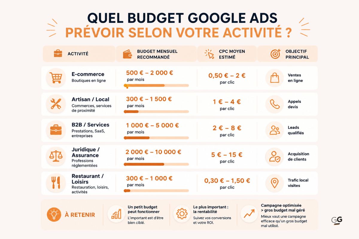 Quel budget Google Ads prévoir selon votre activité ?