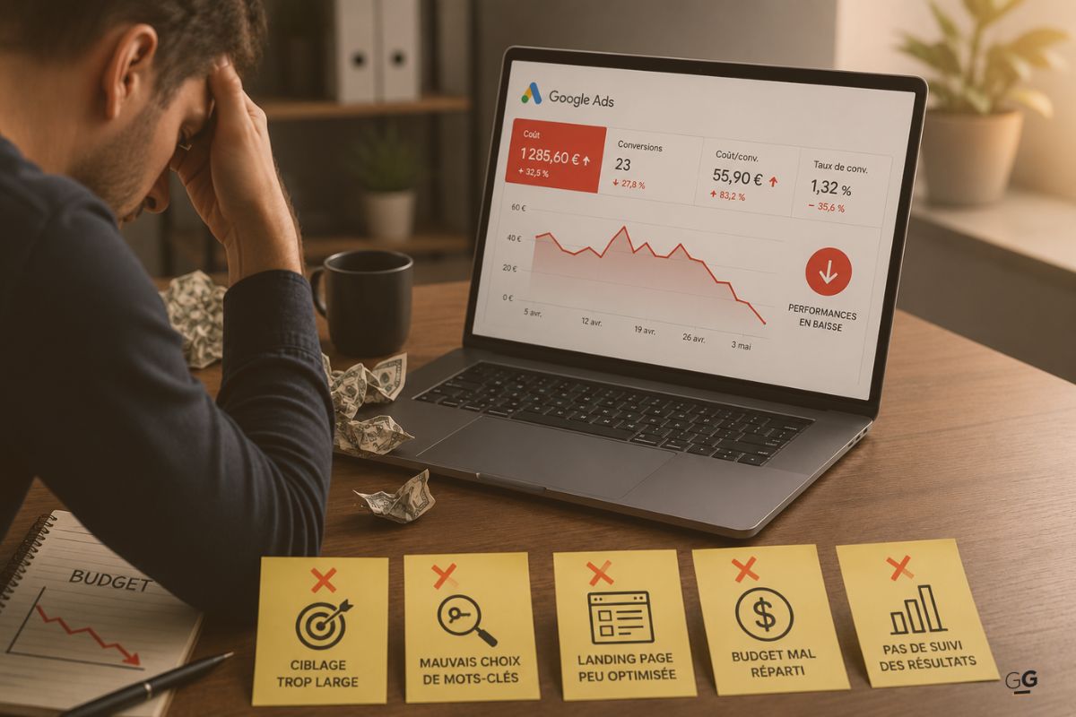 Les 5 erreurs qui font perdre de l'argent sur Google Ads