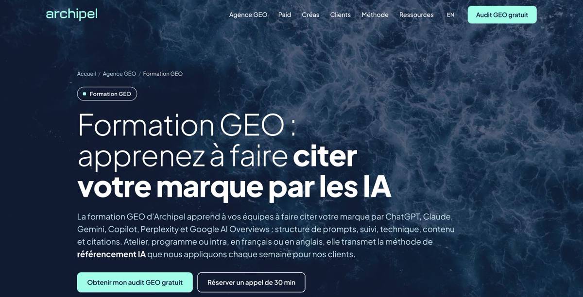Présentation de la formation GEO d’Archipel Marketing
